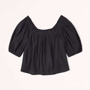 Abercrombie & Fitch Crinkle Textured Puff Sleeve Blouse - Size XS